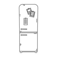 kylskåp eller kylskåp i klotter stil isolerat på vit bakgrund. vektor