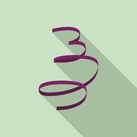 violette Serpentinen-Ikone, flacher Stil vektor