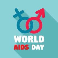 Human World Aids Day Logo-Set, flacher Stil vektor