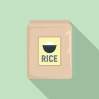 Markt-Reis-Pack-Symbol, flacher Stil vektor