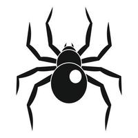 Spinnensymbol der schwarzen Witwe, einfacher Stil vektor