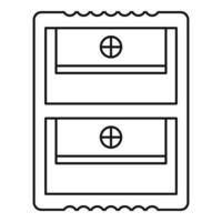 dubbel- pennvässare ikon, översikt stil vektor