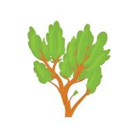 grön träd ikon, tecknad serie stil vektor