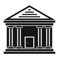 Ikone des Gerichtsgebäudes aus Stein, einfacher Stil vektor