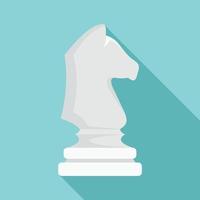 vit schack häst ikon, platt stil vektor