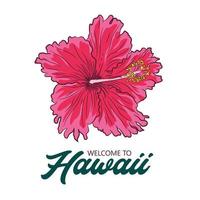 hawaii tropische blumenvektorillustration im handgezeichneten stil, perfekt für markenproduktlogo und t-shirt-design vektor