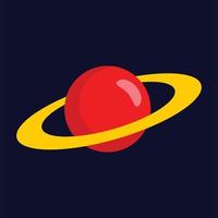 röd planet ikon, platt stil vektor