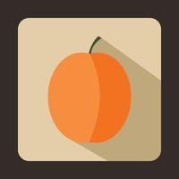 färsk aprikos ikon, platt stil vektor