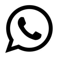 WhatsApp schwarzes Logo auf transparentem Hintergrund vektor
