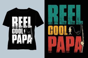 Rolle cooles Papa Angeln T-Shirt Design vektor