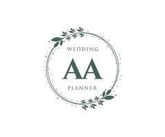 aa initialer brev bröllop monogram logotyper samling, hand dragen modern minimalistisk och blommig mallar för inbjudan kort, spara de datum, elegant identitet för restaurang, boutique, Kafé i vektor