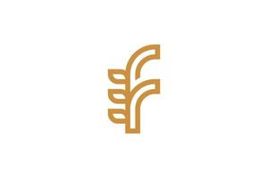 flaches design buchstabe f logo vorlage vektor