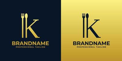 buchstabe k restaurant logo, geeignet für jedes geschäft im zusammenhang mit restaurant, café, catering mit k initialen. vektor