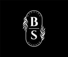 bs initialer brev bröllop monogram logotyper samling, hand dragen modern minimalistisk och blommig mallar för inbjudan kort, spara de datum, elegant identitet för restaurang, boutique, Kafé i vektor