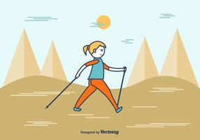 Cartoon Nordic Walking Vector