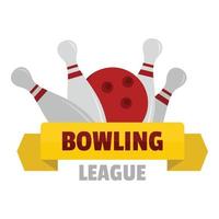 bowling logotyp, platt stil vektor