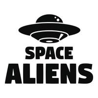 Space Aliens Day Logo, einfacher Stil vektor