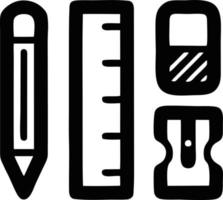 pennikon i svart vektorbild, illustration av penna i svart på vit bakgrund, en penndesign på vit bakgrund vektor