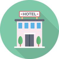 hotelgebäude-vektorillustration auf einem hintergrund. hochwertige symbole. vektorikonen für konzept und grafikdesign. vektor