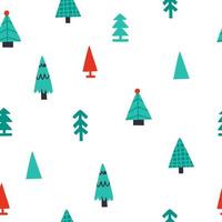 sömlös mönster med jul träd. hand dragen vektor illustration.