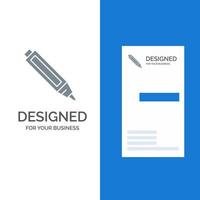 Bildung Kugelschreiber grau Logo-Design und Visitenkartenvorlage vektor