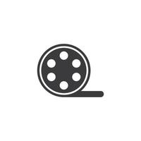 Filmrollenlogo - Vektorschwarzes Kino- und Filmgestaltungselement oder -symbol vektor