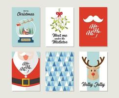 jul gåva kort eller taggar med text vektor