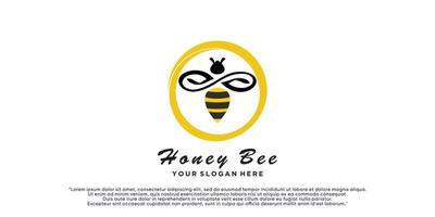 Honigbienen-Logo-Template-Design mit kreativem Konzept-Premium-Vektor vektor