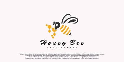 Honigbienen-Logo-Template-Design mit kreativem Konzept-Premium-Vektor vektor