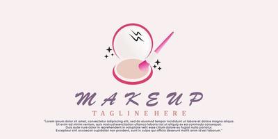 Make-up-Logo-Design mit kreativem Premium-Vektor des Konzepts vektor
