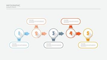 Infografik-Design mit Symbolen und 5 Optionen oder Schritten. vektor