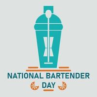 nationell bartender dag bakgrund. vektor