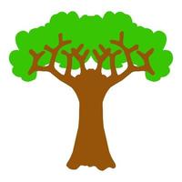 grünes Baumbild-Vektordesign mit braunem Stamm, geeignet für Logos, Aufkleber und mehr vektor