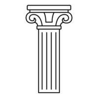 gammal pelare ikon, översikt stil vektor