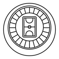 Eishockey-Arena-Symbol, Umrissstil vektor