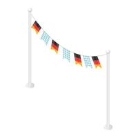 Deutsches Oktoberfest-Flaggen-Festival-Symbol, isometrischer Stil vektor