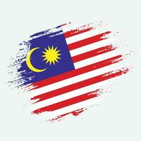 grunge textur malaysia flagga bakgrund vektor