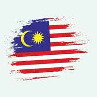 neue kreative Grunge-Textur Malaysia-Flagge vektor