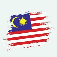 neuer Vintage-Malaysia-Grunge-Flaggenvektor vektor