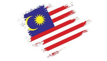 professionell bedrövad grunge textur malaysia flagga vektor