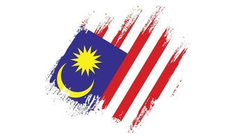 Grunge-Textur beunruhigter malaysischer Flaggenvektor vektor