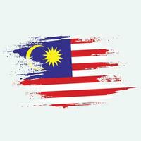 bedrövad malaysia grungy stil flagga vektor