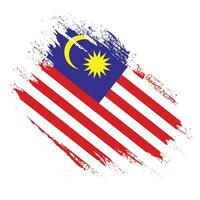 bedrövad malaysia grunge flagga vektor