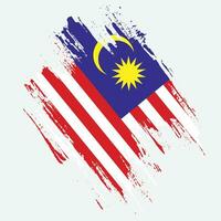 neuer Vintage-Splash-Malaysia-Flaggenvektor vektor