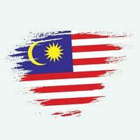 ny borsta effekt malaysia grungy flagga vektor