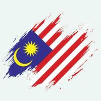 neue kreative Malaysia-Grunge-Flagge vektor