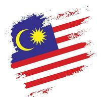 urblekt grunge textur malaysia abstrakt flagga vektor