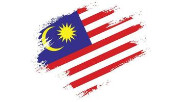 bunte handfarbe malaysia grunge flag vektor