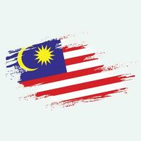 årgång stil hand måla malaysia flagga vektor