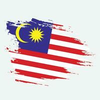 Vintage-Stil Hand malen Malaysia Flagge Vektor